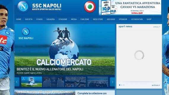 FOTO Benitez-Napoli, è fatta: la home del sito ufficiale del Napoli