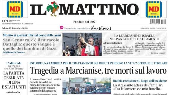 Il Mattino: "A Manchester la mentalità giusta, ma è il momento di reagire"