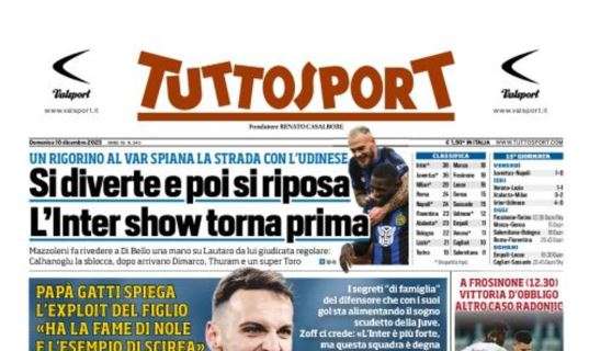 PRIMA PAGINA - Tuttosport: "Inter, un rigorino al VAR spiana la strada con l'Udinese"