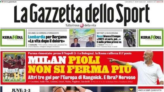 PRIMA PAGINA - Gazzetta dello Sport: "Scudetto thriller. Incredibile Conte, oggi per il -6"