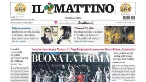 PRIMA PAGINA - Il Mattino: "Buona la prima"