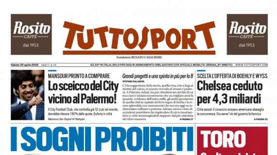 PRIMA PAGINA - Tuttosport: "I sogni proibiti di Max"