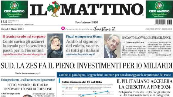 Il Mattino: “Conte motiva gli azzurri: scudetto attraverso la Fiorentina”