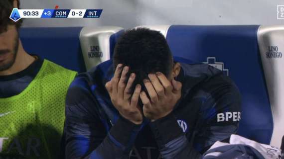 Lautaro in lacrime: al termine di Como-Inter si dispera per lo scudetto perso