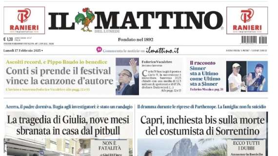 Il Mattino: "La Juve aiuta il Napoli, l'Inter rimane a -2 dalla vetta"