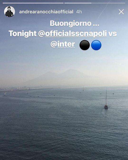 Inter, Ranocchia incantato dal panorama di Napoli: lo scatto pubblicato sui social