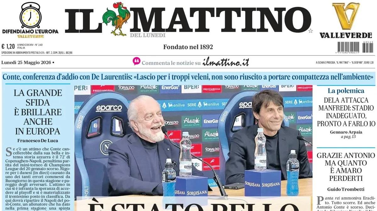 Conte lascia, Il Mattino: "E' stato bello"