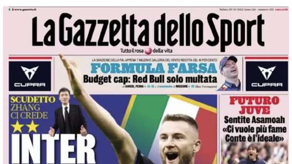 PRIMA PAGINA - Gazzetta: "Inter, io vedo le stelle". Ed il Napoli è in taglio basso