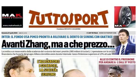 PRIMA PAGINA - Tuttosport: "Agonia Napoli, il Toro può andare a -1"