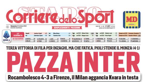 PRIMA PAGINA - Corriere dello Sport: “Roma-Napoli, notte da scudetto”
