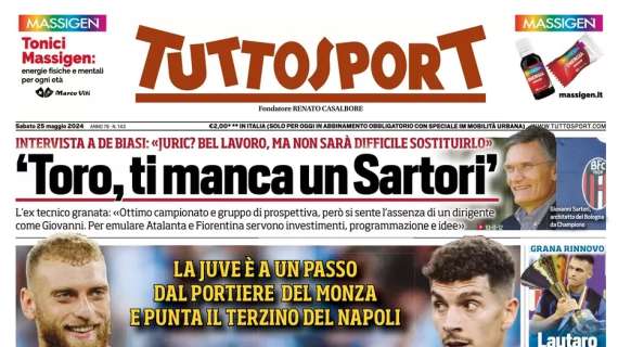 Tuttosport: "Di Gregorio e Di Lorenzo per la Juve! Gasp agita l'Atalanta"