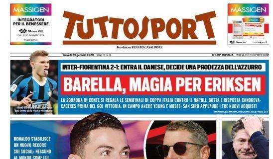 PRIMA PAGINA - Tuttosport: "Barella, magia per Eriksen"