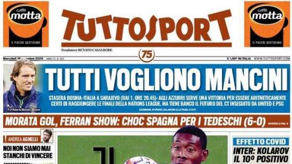 PRIMA PAGINA - Tuttosport: "Milan, a Napoli guida Bonera"