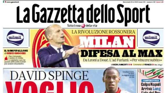 La Gazzetta dello Sport: "Colpo Napoli, arriva Lang. Ora Nunez"
