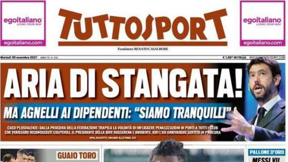 PRIMA PAGINA - Tuttosport apre con la Juve: “Aria di stangata!”