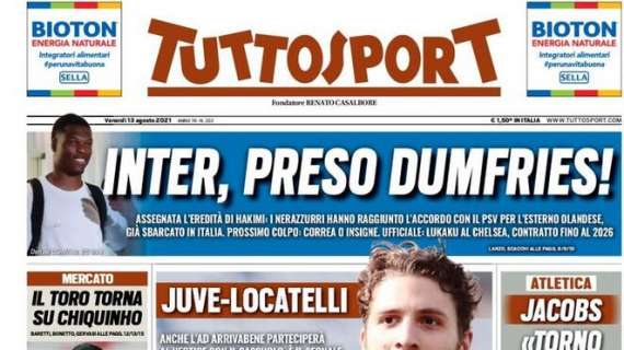 PRIMA PAGINA - Tuttosport: "Inter, prossimo colpo: Correa o Insigne"