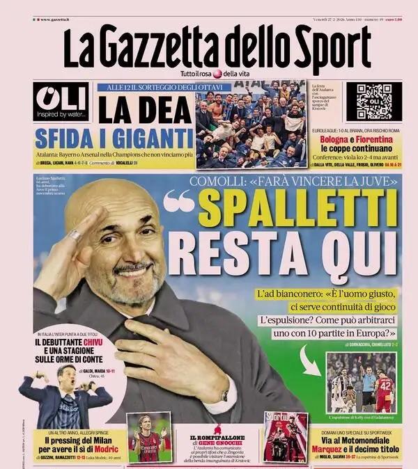 La Gazzetta dello Sport: "Juve, Spalletti resta qui"