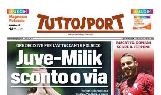 PRIMA PAGINA - L'apertura di Tuttosport: "Juve-Milik, sconto o via"