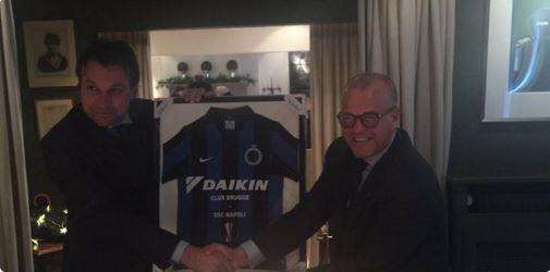 FOTO - De Laurentiis a pranzo con il presidente del Brugge prima della gara 