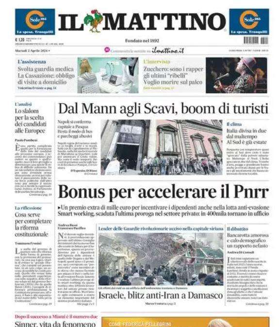 PRIMA PAGINA - Il Mattino: "Se solo il Napoli si inginocchia contro il razzismo"