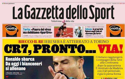 PRIMA PAGINA - Gazzetta: "Ronaldo è tornato! Il calcio si sposta al Sud?"