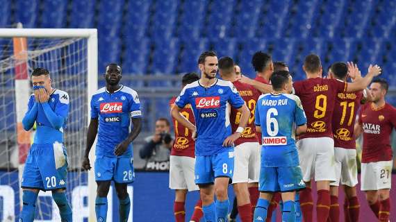 Roma, una sola vittoria nelle ultime 8 gare contro il Napoli: ultimo successo risale a 3 anni fa