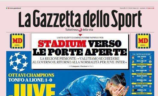 PRIMA PAGINA - Gazzetta: "Juve, dove sei? Litigio Bonucci-Matuidi. Con l'Inter verso le porte aperte"