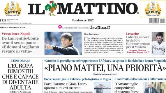 Il Mattino: “Avanti senza paura per ADL e Conte”