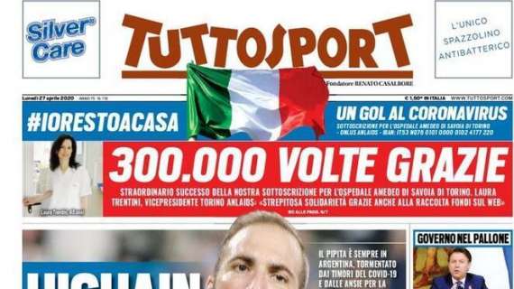 PRIMA PAGINA - Tuttosport - "Higuain, segretissimo"