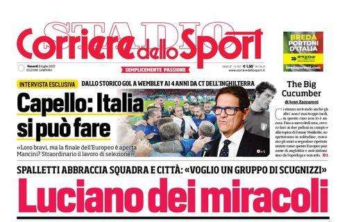 PRIMA PAGINA - Cds Campania: “Luciano dei miracoli”