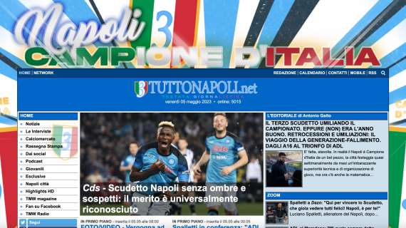 FOTO - Lo Scudetto su Tuttonapoli: la nostra home page cambia versione per il tricolore!
