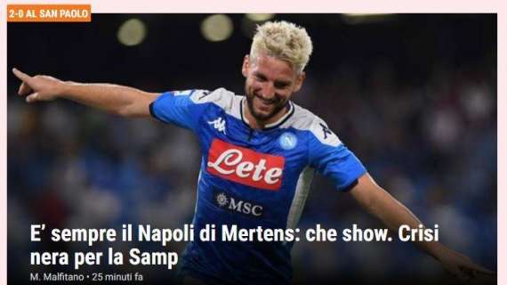 FOTO - Gazzetta apre: "E' sempre il Napoli di Mertens, che show!"