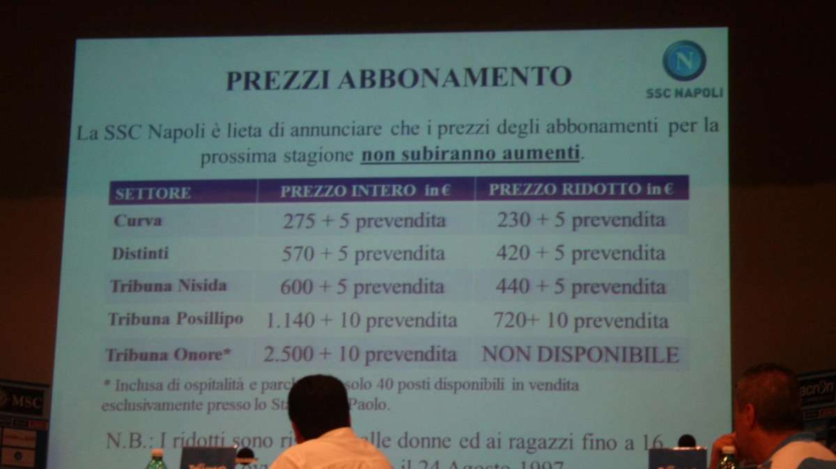 RILEGGI IL LIVE - Abbonamenti 2013/14: i prezzi. Formisano: "Cifre invariate. Champions? No ai mini-abbonamenti, si al diritto di prelazione per gli abbonati"