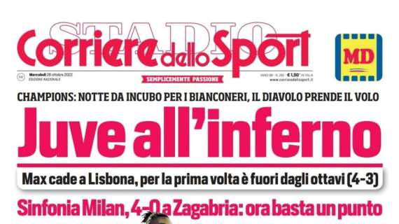 PRIMA PAGINA - Corriere dello Sport: "Juve all'inferno"