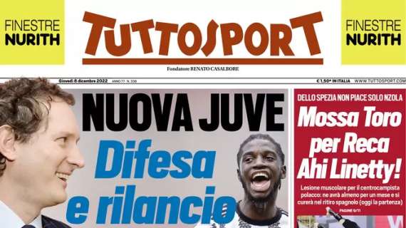 PRIMA PAGINA - Tuttosport: "Nuova Juve: difesa e rilancio"