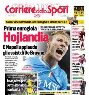 Corriere dello Sport: "Hojliund firma la doppietta che esalta il Maradona"