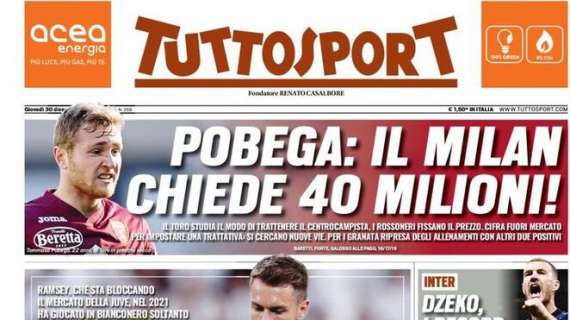 PRIMA PAGINA - Tuttosport: "Capienza stadi ridotta al 50%"