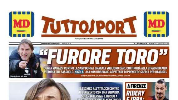 PRIMA PAGINA - Tuttosport: "Roma e Napoli: spareggio"