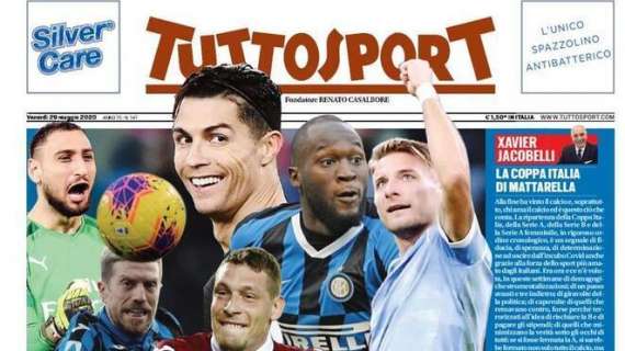 PRIMA PAGINA - Tuttosport anticipa le date della Coppa Italia: "Il 14 Napoli-Inter"