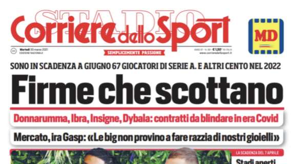 PRIMA PAGINA - Corriere dello Sport: “Firme che scottano”