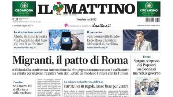PRIMA PAGINA - Il Mattino - "Con la Spal il vero Napoli"
