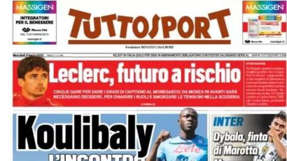 PRIMA PAGINA - Tuttosport: "Koulibaly, l'incontro. Di Maria, le visite. Pogba, lo sbarco"