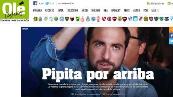 FOTO - Dall'Argentina aprono con l'affare Higuain-Juve: "Sarà l'argentino più pagato di sempre"
