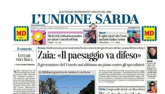 L'Unione Sarda: "Il Cagliari vola in Valle d'Aosta aspettando Gaetano"