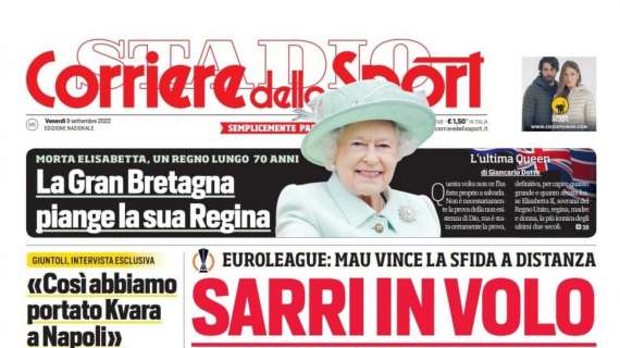 PRIMA PAGINA - Cds apre con l'intervista a Giuntoli: “Così abbiamo portato Kvara a Napoli"