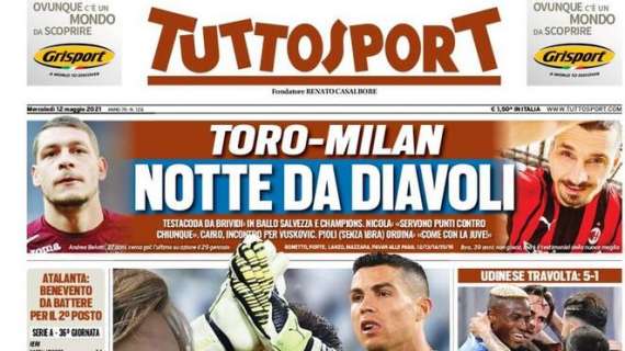 PRIMA PAGINA - Tuttosport: "Napoli, ciclone da Champions"
