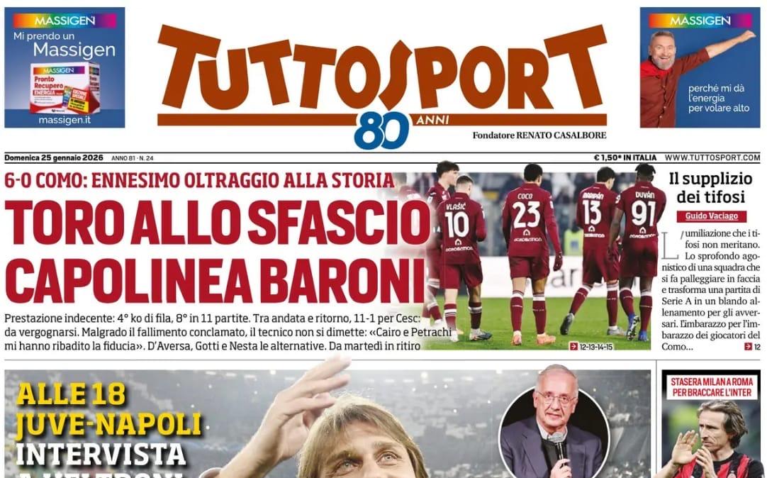 Tuttosport intervista Veltroni e titola: "Il cuore di Conte è allo Stadium"