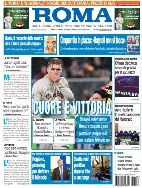 L'apertura Il Roma: "Cuore e vittoria"