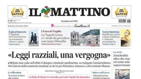 PRIMA PAGINA - Il Mattino: "La finale di Sinner in Australia, poi Lazio-Napoli: che domenica"