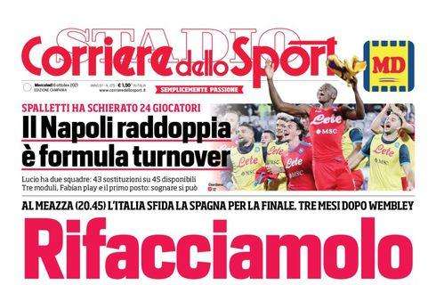 PRIMA PAGINA - CdS Campania: "Il Napoli raddoppia: è formula turnover"